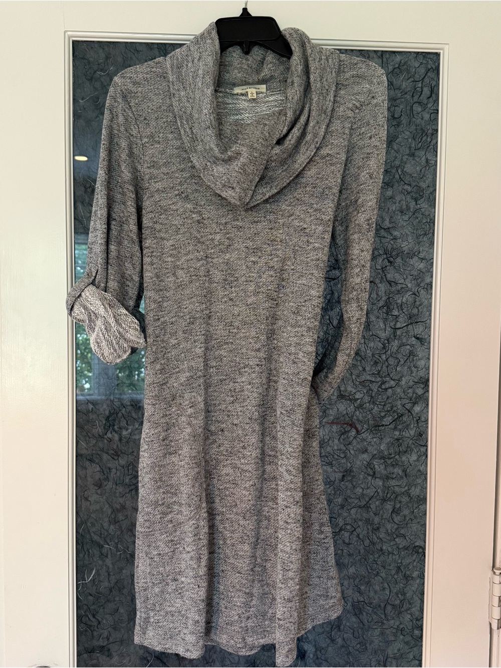 Max Studio Gray Heathered Cowl Neck Dress